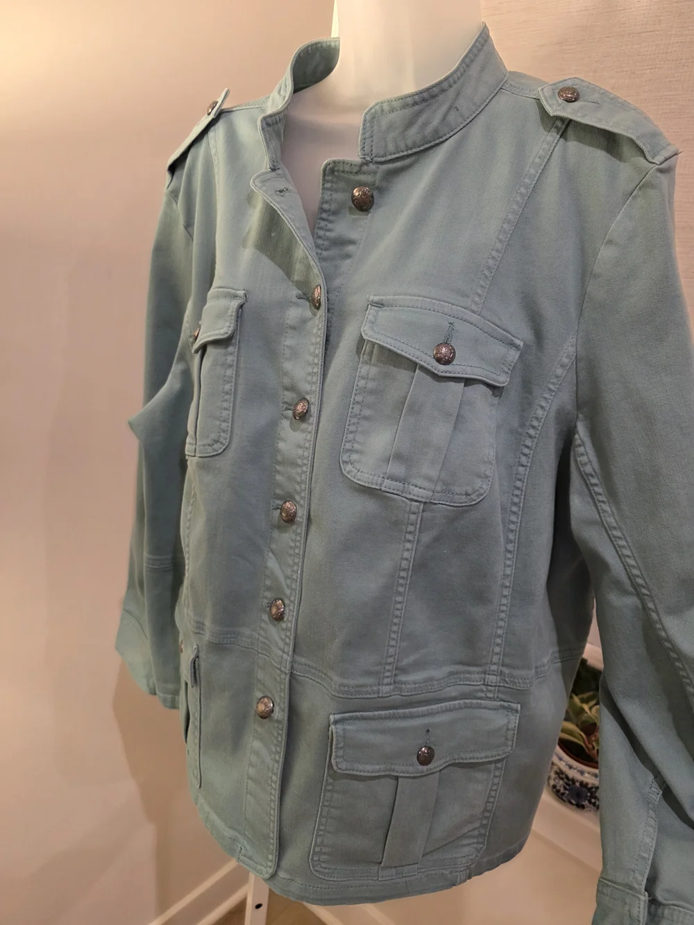 Talbots Utility Button-Front Jacket in Sage Green Size 2X - Picture 8 of 16